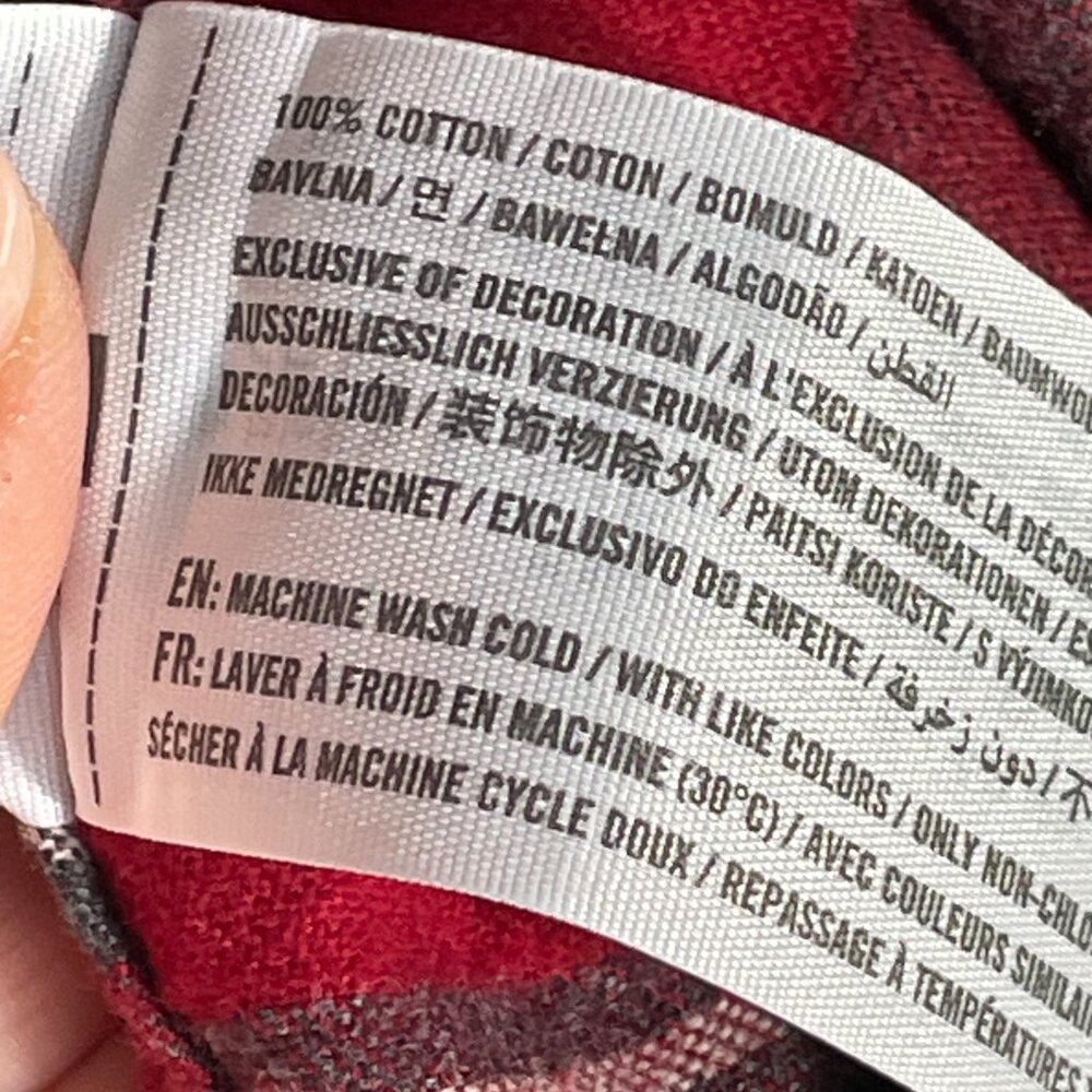 Abercrombie & Fitch 100% Cotton Red Gray Plaid Flannel Button Down Men’s XXL - Picture 13 of 15